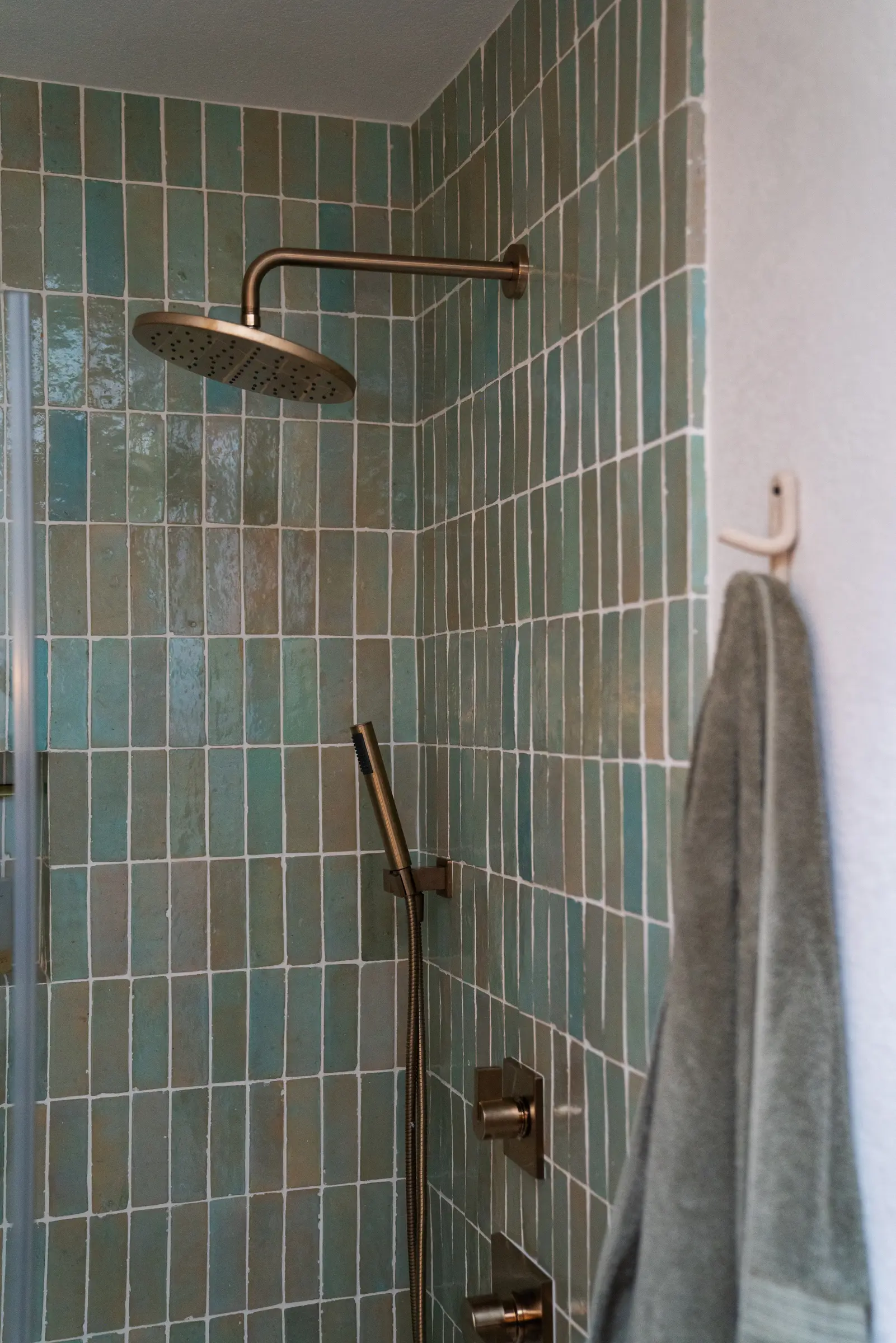 Simple bathroom detailing with handmade Moroccan tile
