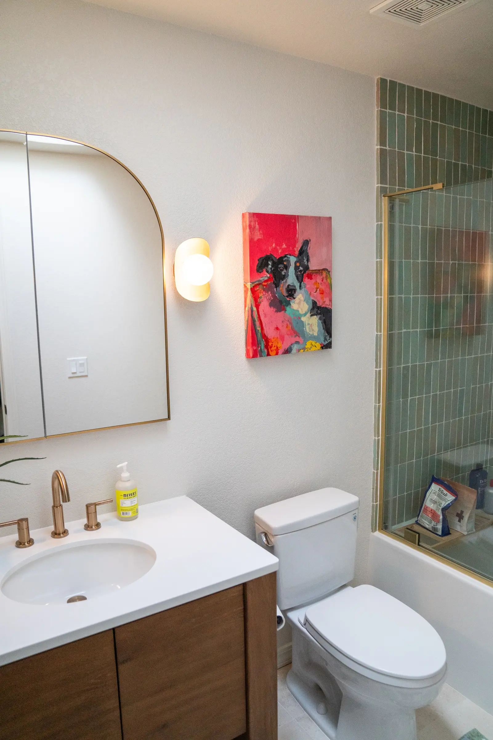 Polished East Boulder bathroom with handmade tile character