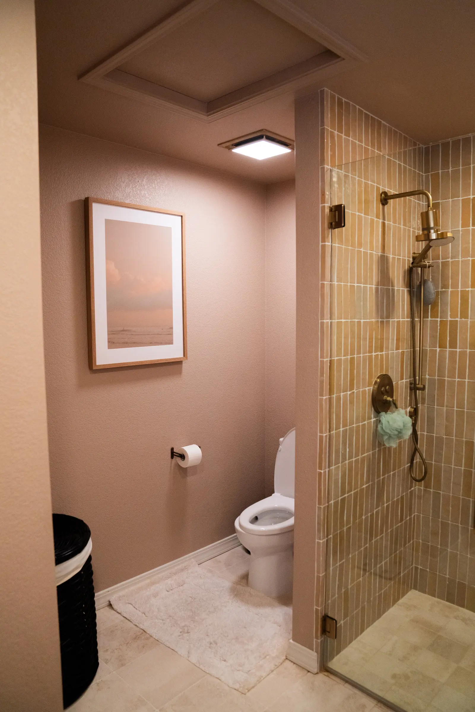 Bathroom tile transition details in a Boulder remodel