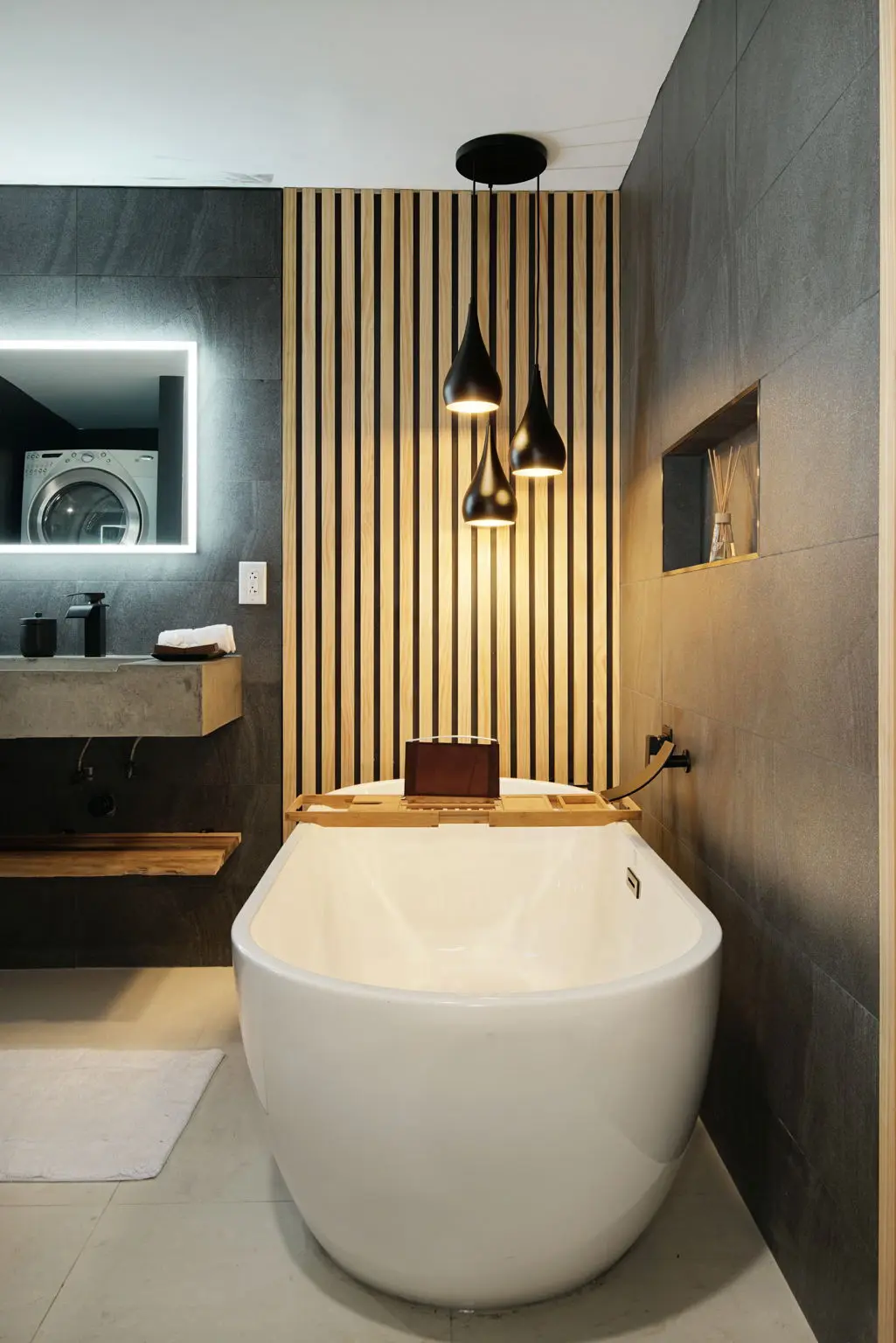 Warm finished details in a South Boulder basement bathroom remodel